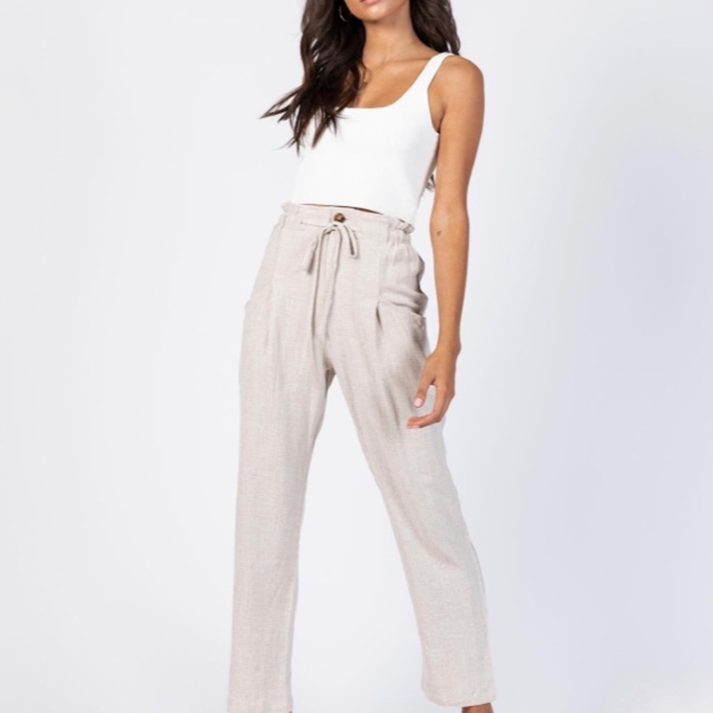 Beige flow pants